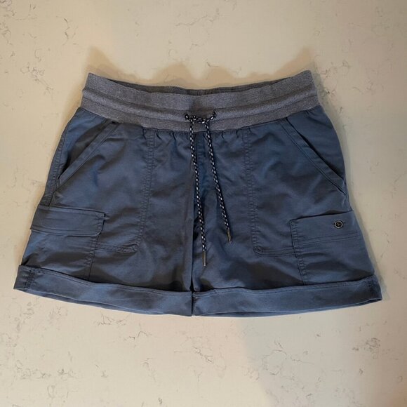 Columbia Pilsner Peak Pull On Cuffed Cargo Poly Nylon Shorts Noctural Blue Sz M - Picture 2 of 10